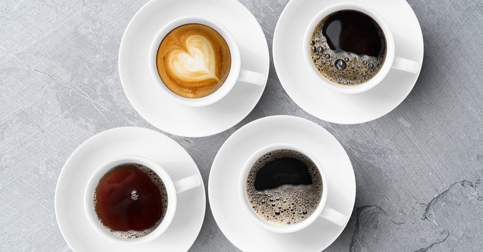 Cuatro tazas de café