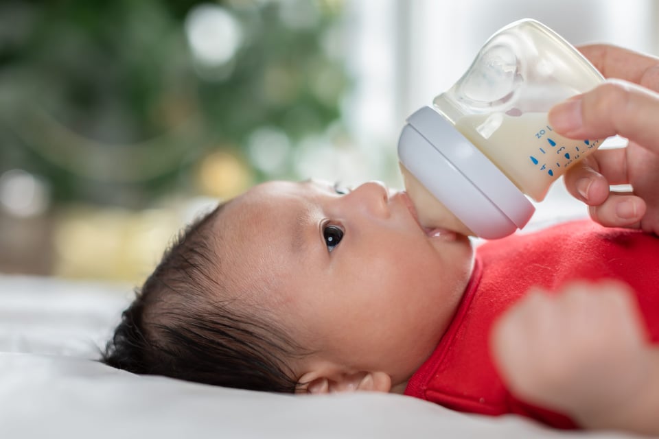 baby with bottle