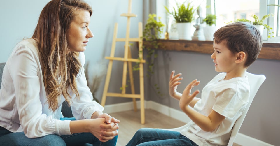 A child in therapy