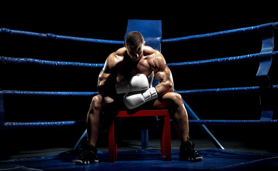 preocupado, esquina, ring, combate, mundonow
