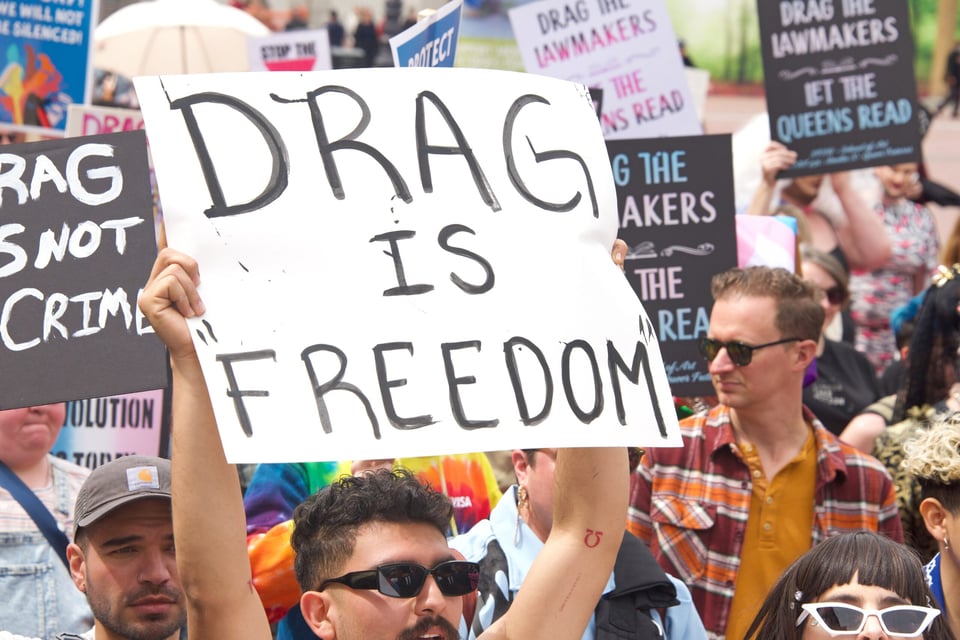 Who was the first drag man in history?