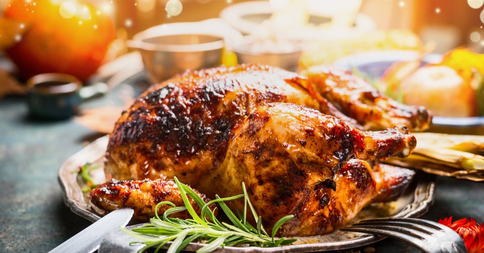 turkey prepared for thanksgiving