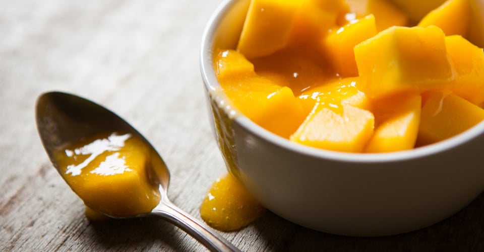 Mango cut in a bowl