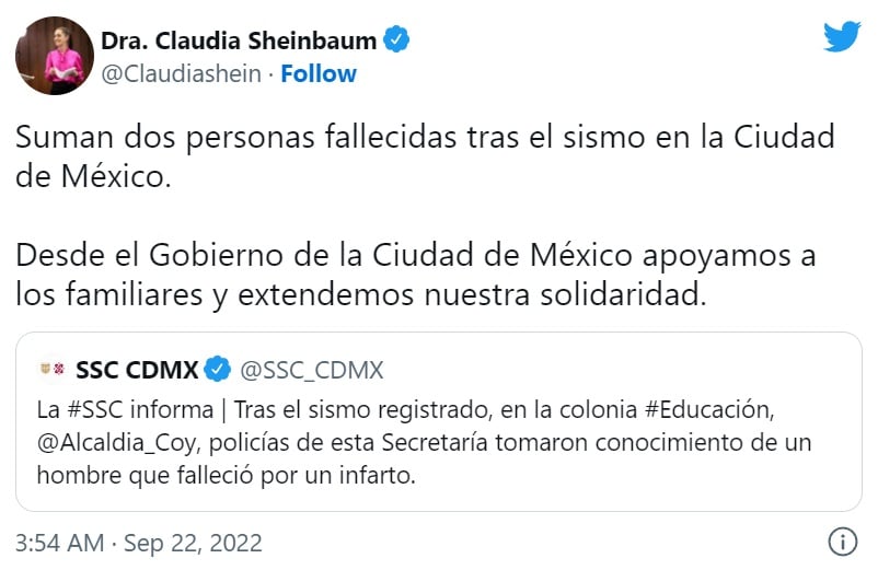 muertos sismo magnitud 6,8 en México