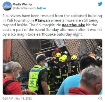 Emiten alerta de tsunami sismo Taiwán