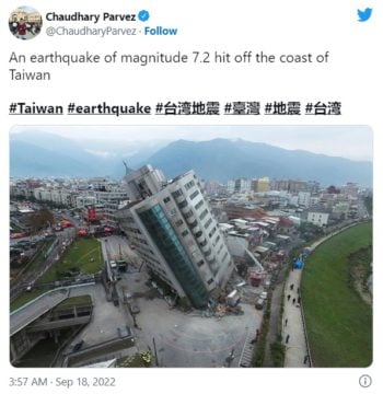 Emiten alerta de tsunami sismo Taiwán