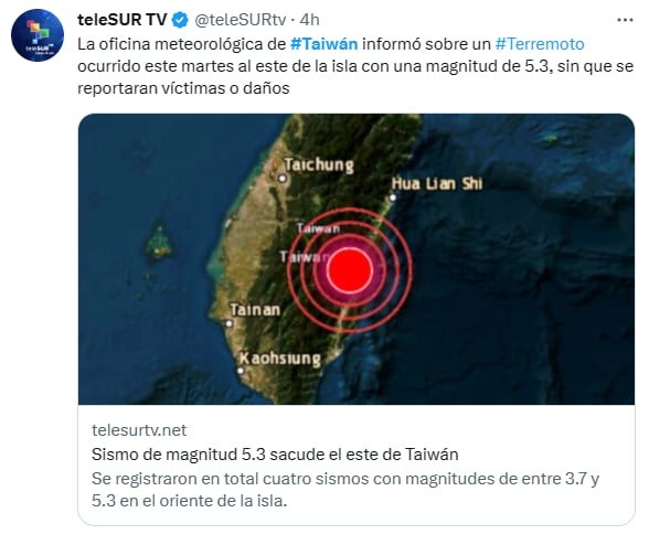 Sismo Taiwán