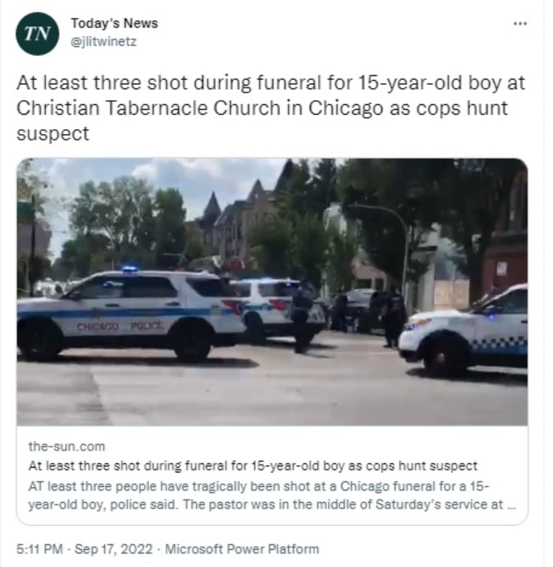 Tiroteo en pleno funeral de iglesia en Chicago