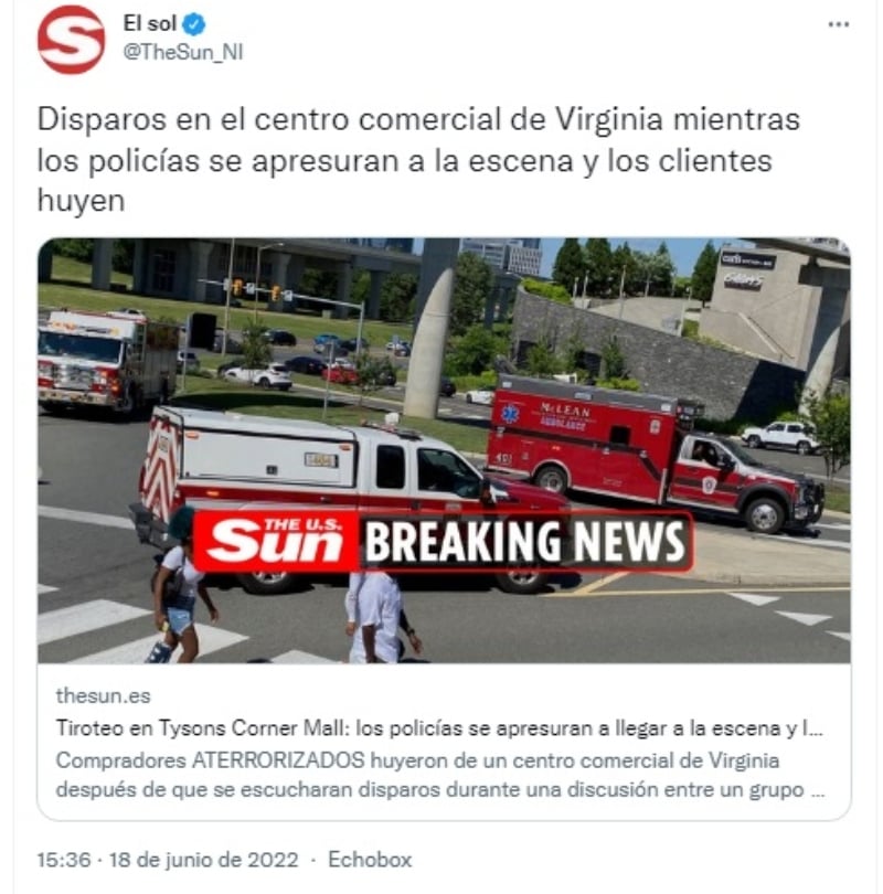 Reportan tiroteo en mall de virginia