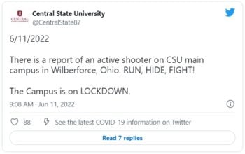 Emiten alerta por tirador activo y cierran universidad de Ohio