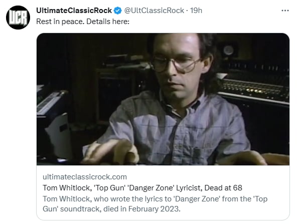Muere Tom Whitlock