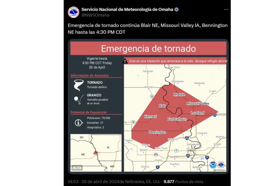 alerta de emergencia, clima extremo, peligro natural, seguridad pública, MundoNOW