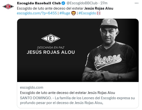 Muere Jesús Rojas Alou