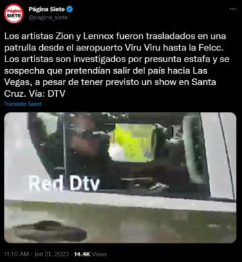 Zion y Lennox fueron retenidos por unos momentos
