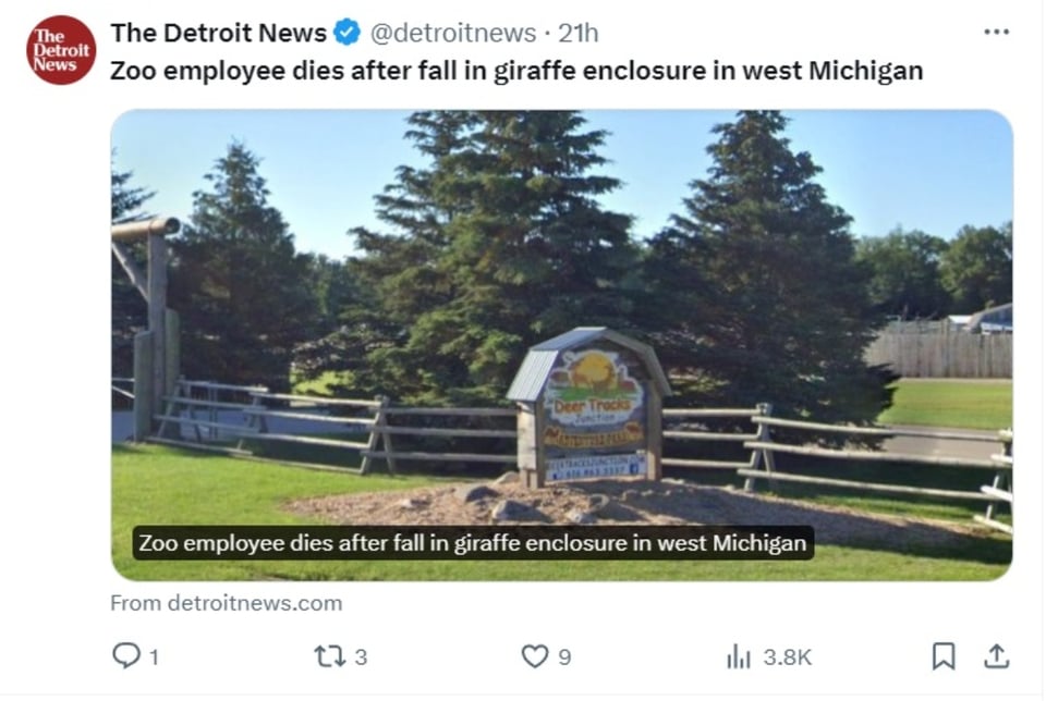 Facebook, social networks, publication, farewell, Michigan Zoo